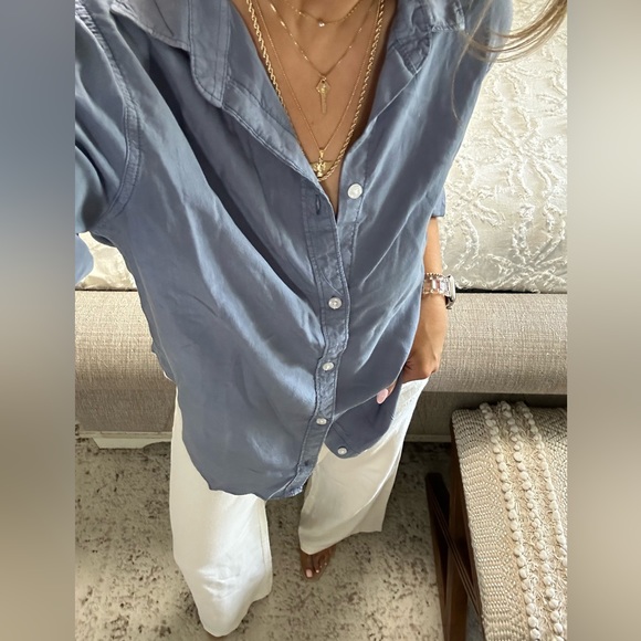 New💕 Infinity blue tencel button shirt - Picture 8 of 8